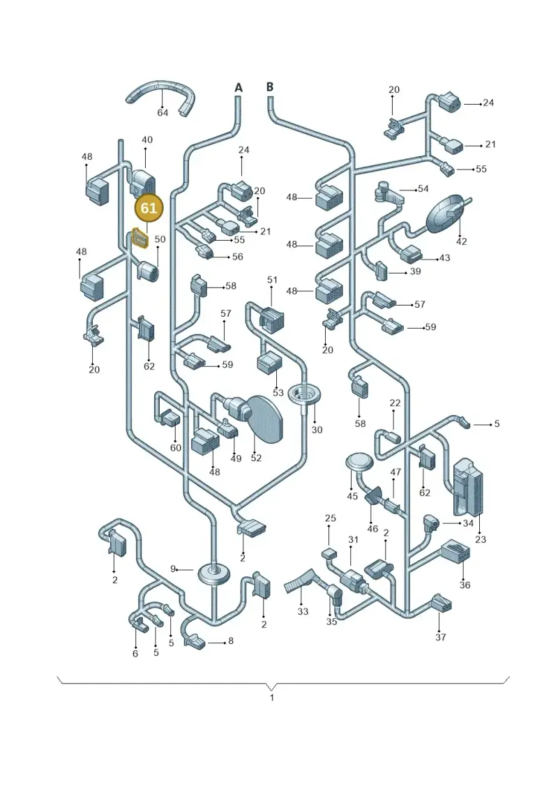 1K0972703 — Volkswagen Jetta (2013-2014) diagram 692971840, position 61