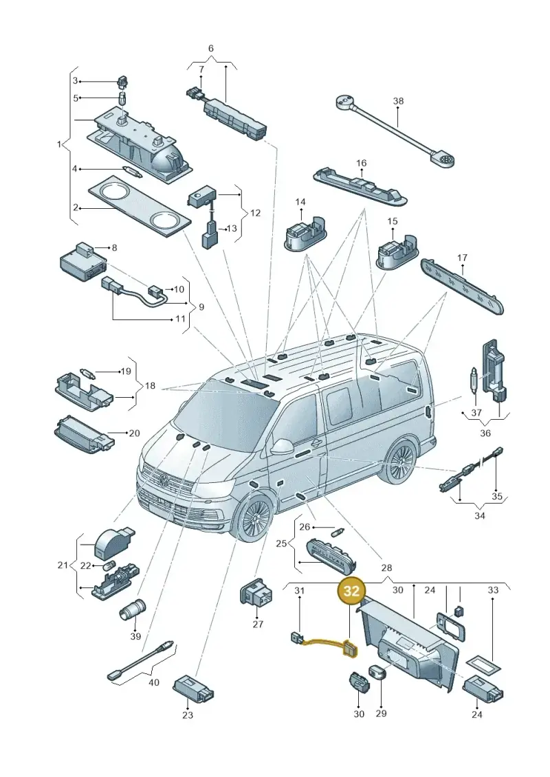 1K0972703 — Volkswagen California (2015-2019) diagram 871947010, position 32