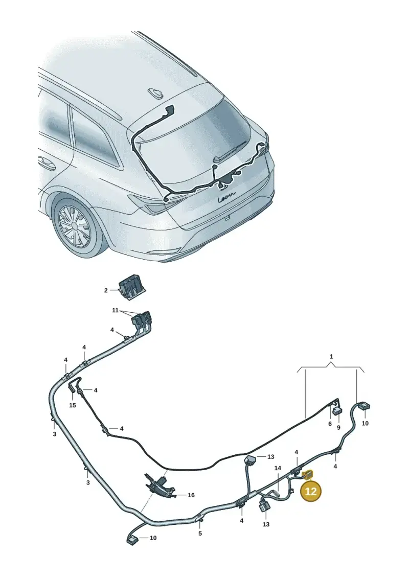 1K0972752 — SEAT Leon (2019-) diagram 5fn972094, position 12