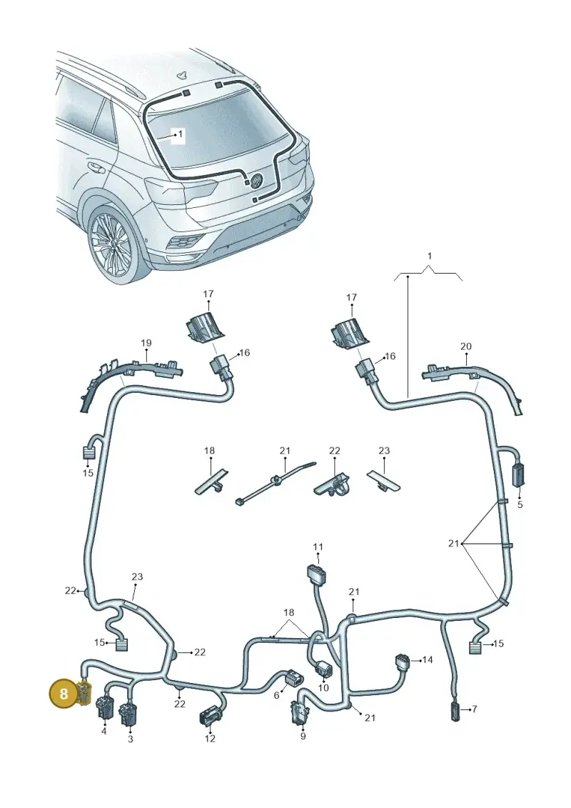 1K0972752 — Volkswagen T-Roc (2017-2025) diagram 813972880, position 8