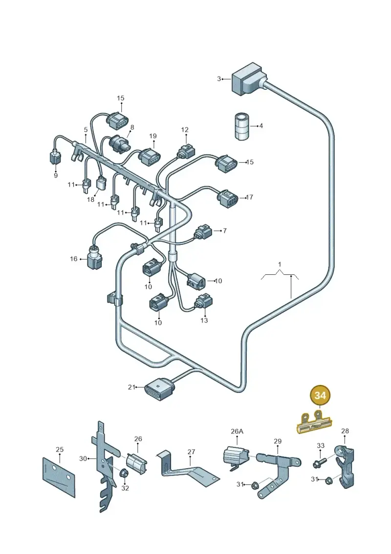 1K0972825M — SEAT Altea XL (2013-) diagram 649971170, position 34