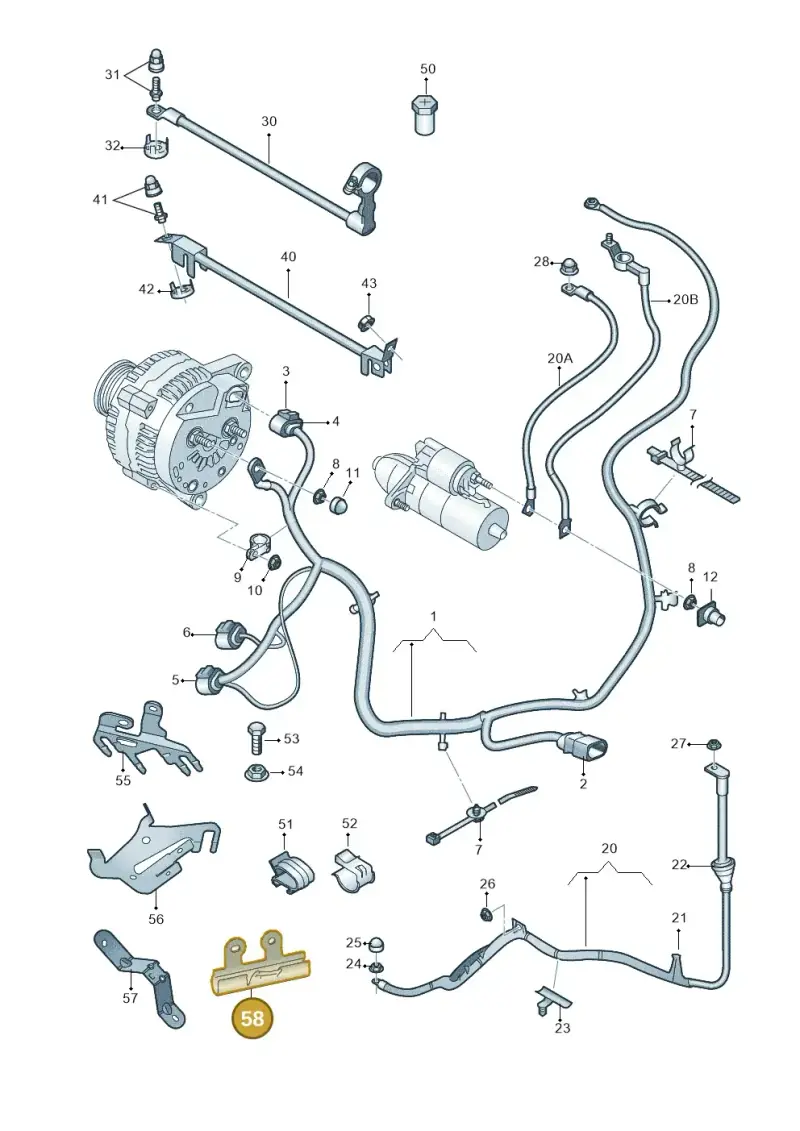 1K0972825M — Audi A1 Sportback (2010-2015) diagram 708972000, position 58