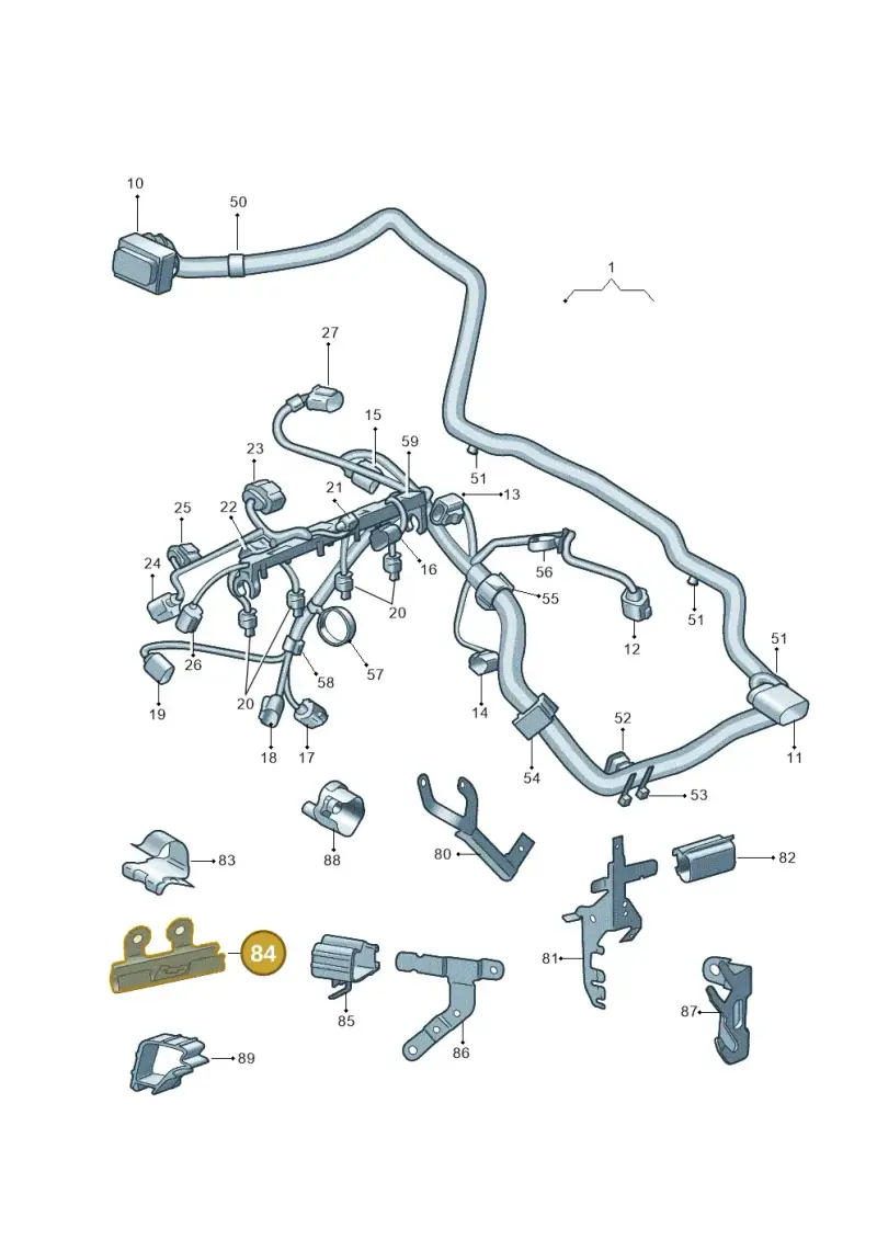1K0972825M — Skoda Yeti (2013-2017) diagram 666971050, position 84