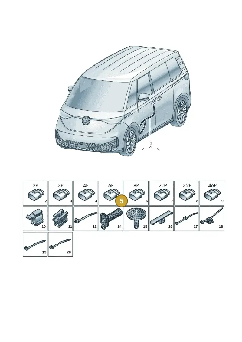 1K0972923 — Volkswagen ID.Buzz (2022-) diagram 15a972300, position 5