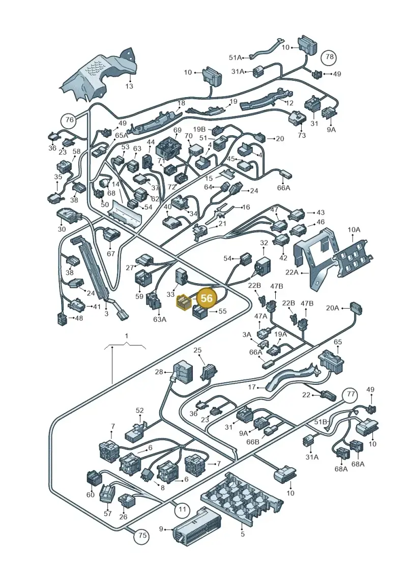 1K0972925A — Volkswagen Touran 2.0 (2010-2015) diagram 409971820, position 56