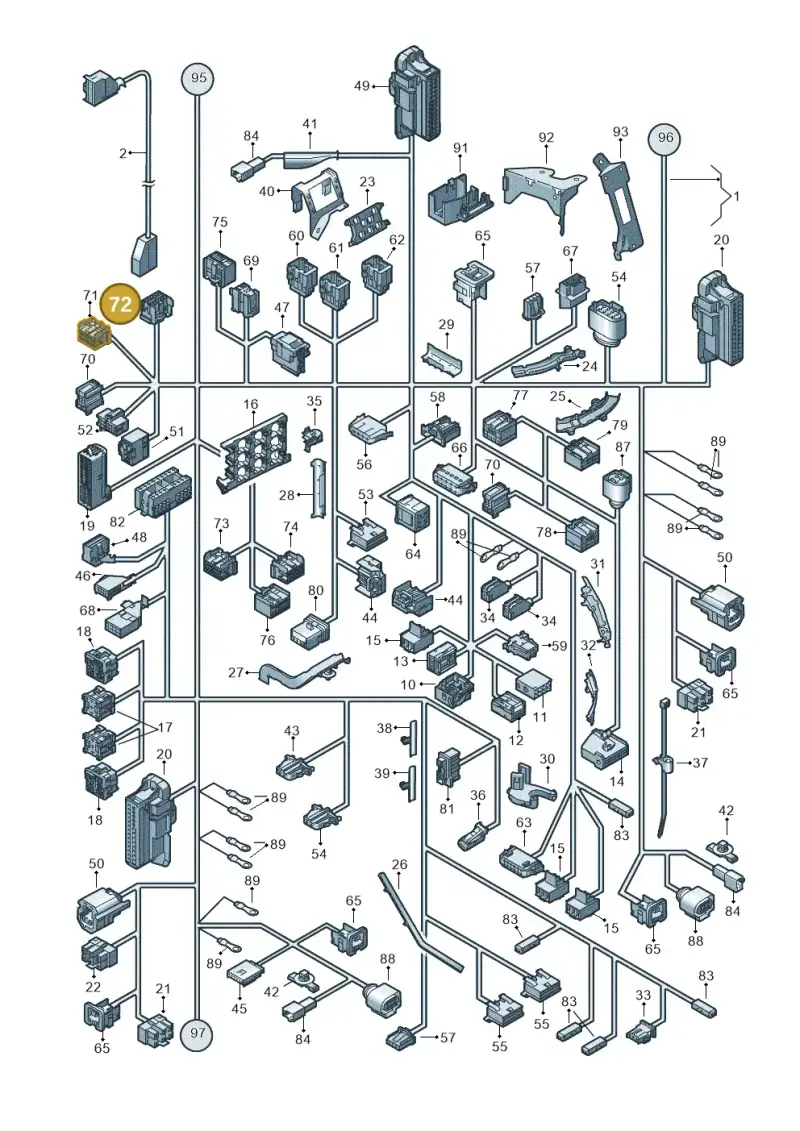 1K0972925A — Volkswagen Caddy panel van (2008-2010) diagram 443971820, position 72