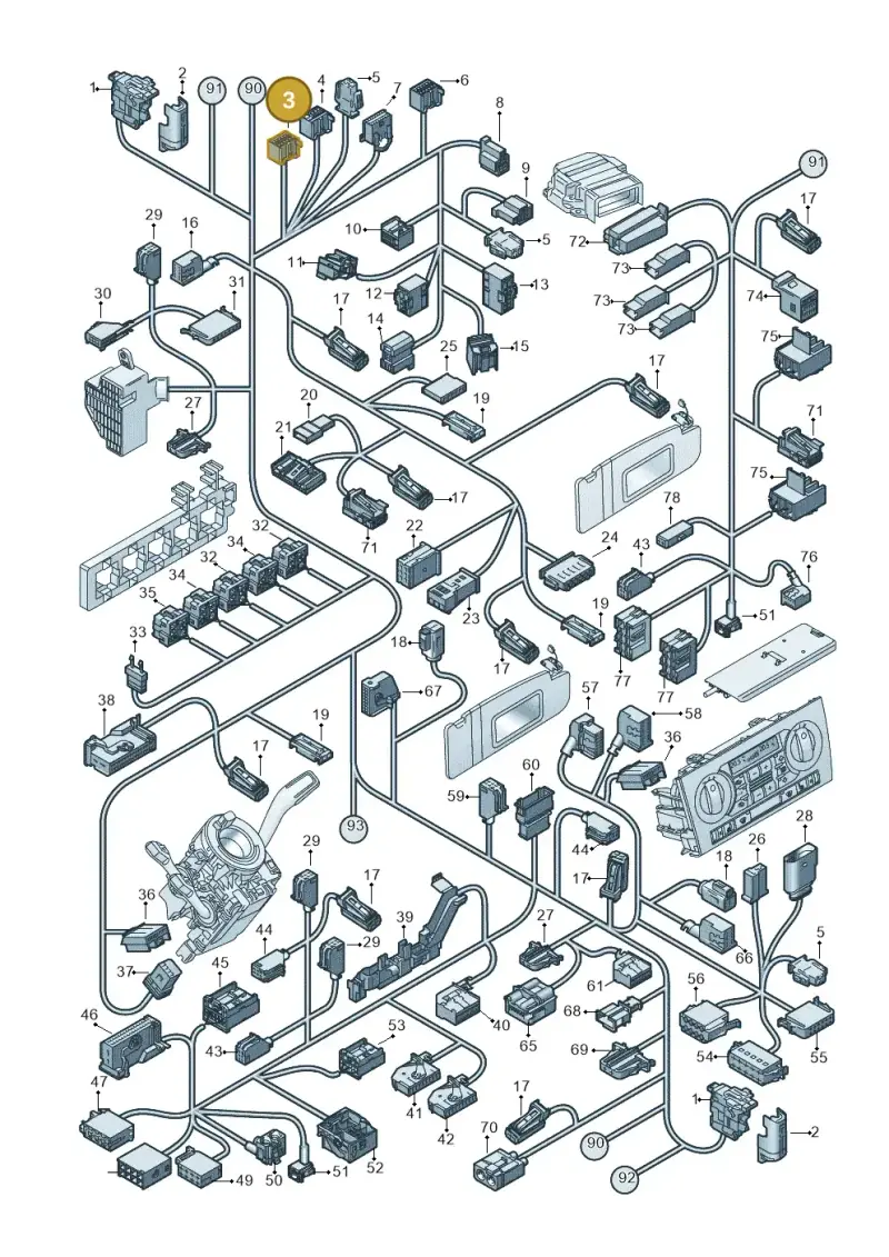 1K0972925A — Audi A3 Sportback (2008-2013) diagram 646971820, position 3