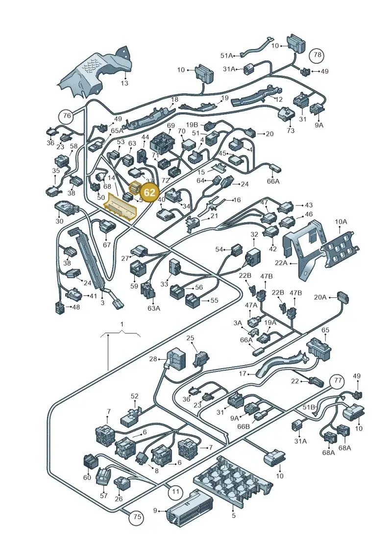 1K0972930 — Volkswagen Touran 2.0 (2010-2015) diagram 409971820, position 62