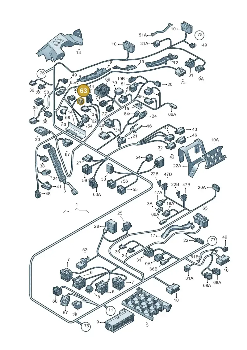 1K0972930A — Volkswagen Touran 2.0 (2010-2015) diagram 409971820, position 63
