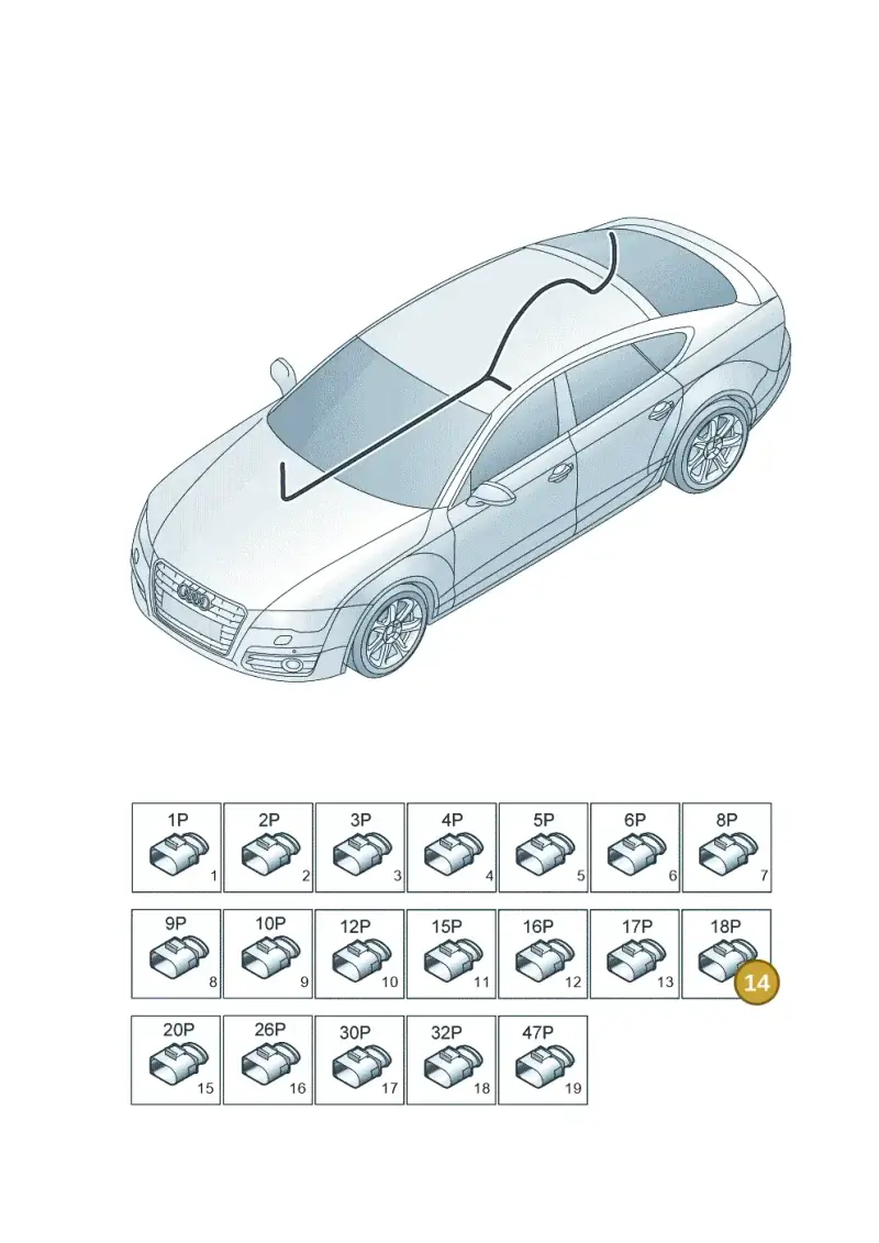 1K0972930A — Audi A7 Sportback (2014-2018) diagram 788971850, position 14