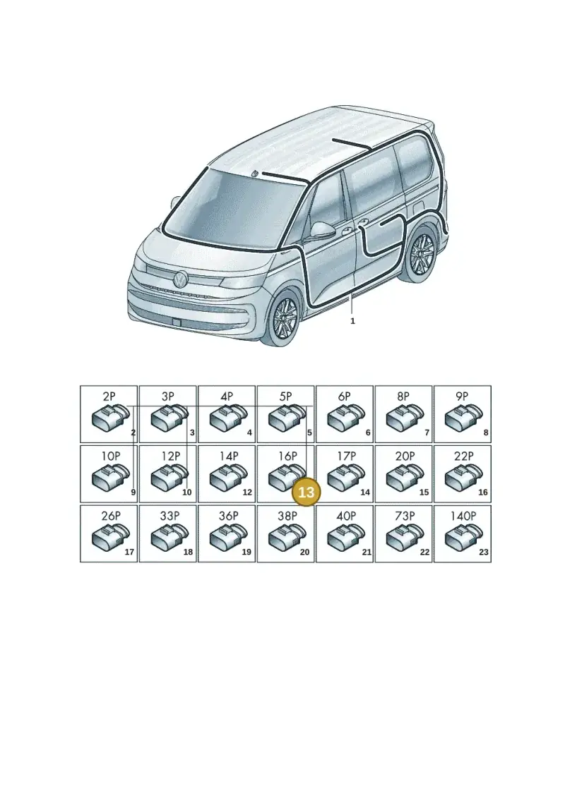 1K0972961 — Volkswagen Multivan (2021-) diagram 7t0972000, position 13