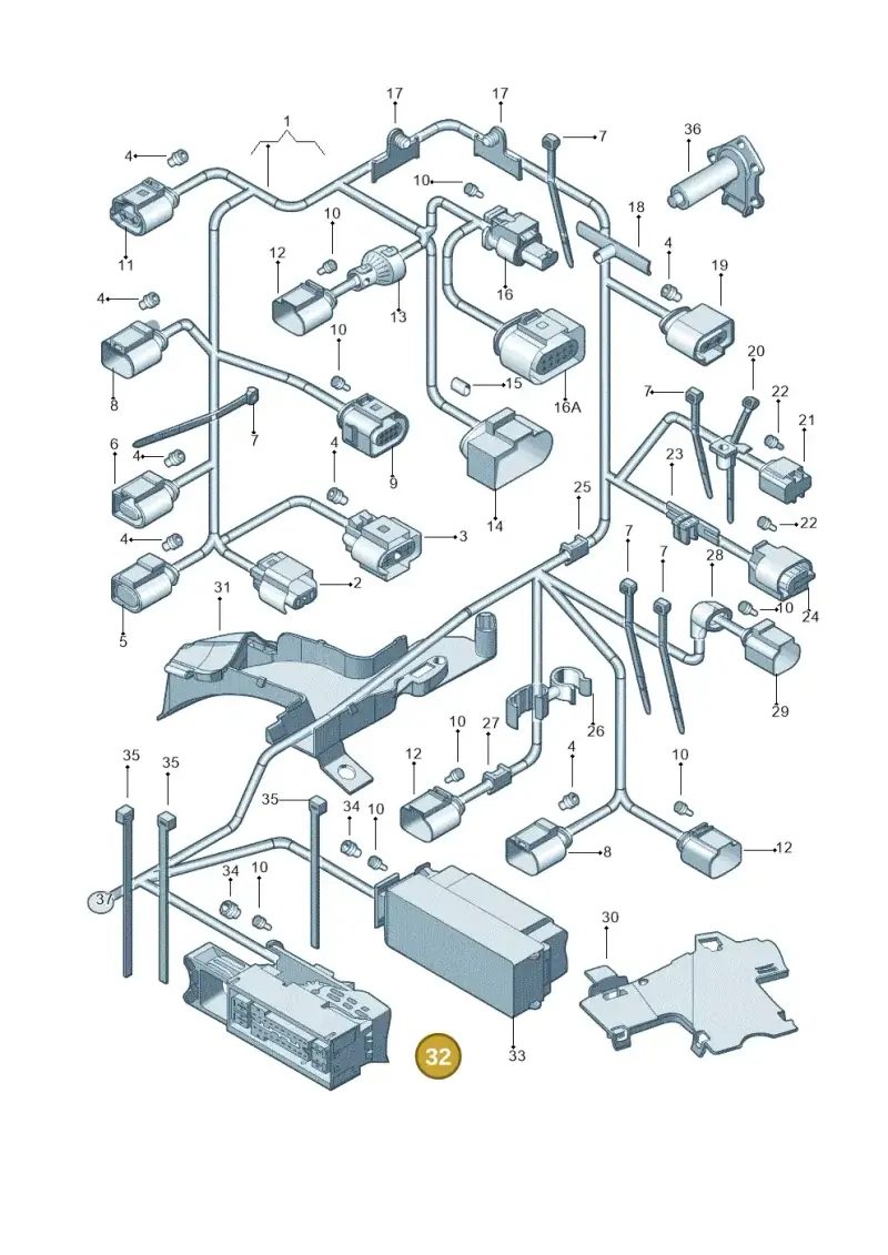 1K0973026 — Volkswagen Jetta (2013-2014) diagram 775971800, position 32