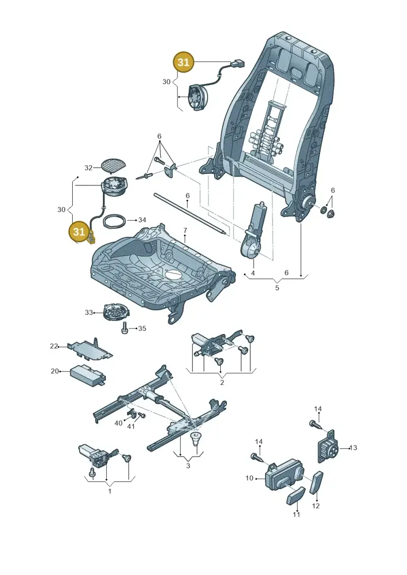 1K0973333 — Audi A7 Sportback (2014-2018) diagram 788959200, position 31