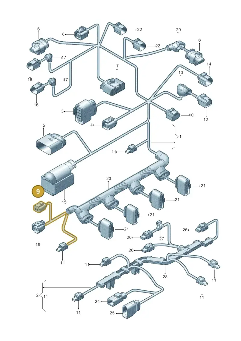 1K0973722 — Volkswagen New beetle (2011-2016) diagram 715971150, position 9