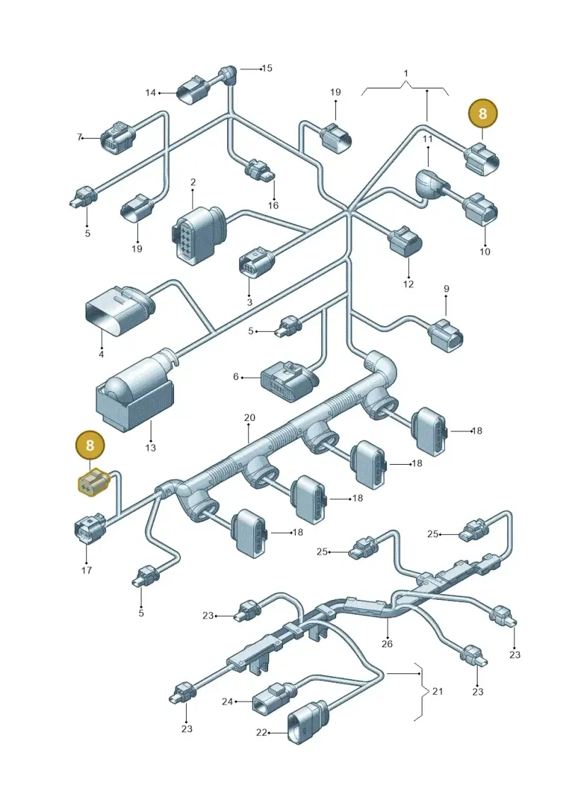 1K0973722 — Volkswagen New beetle (2011-2016) diagram 715971190, position 8