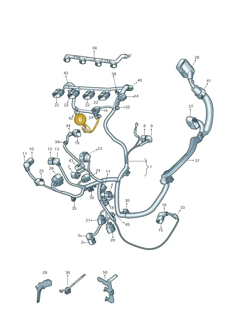 1K0973722 — Volkswagen Polo (2012-2014) diagram 747971190, position 6