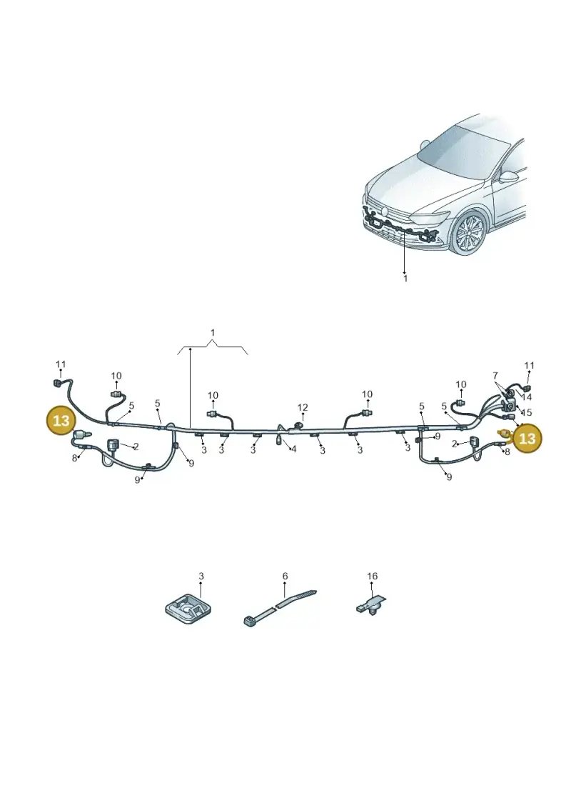 1K0973722 — Volkswagen Passat Saloon (2014-2024) diagram 793971010, position 13