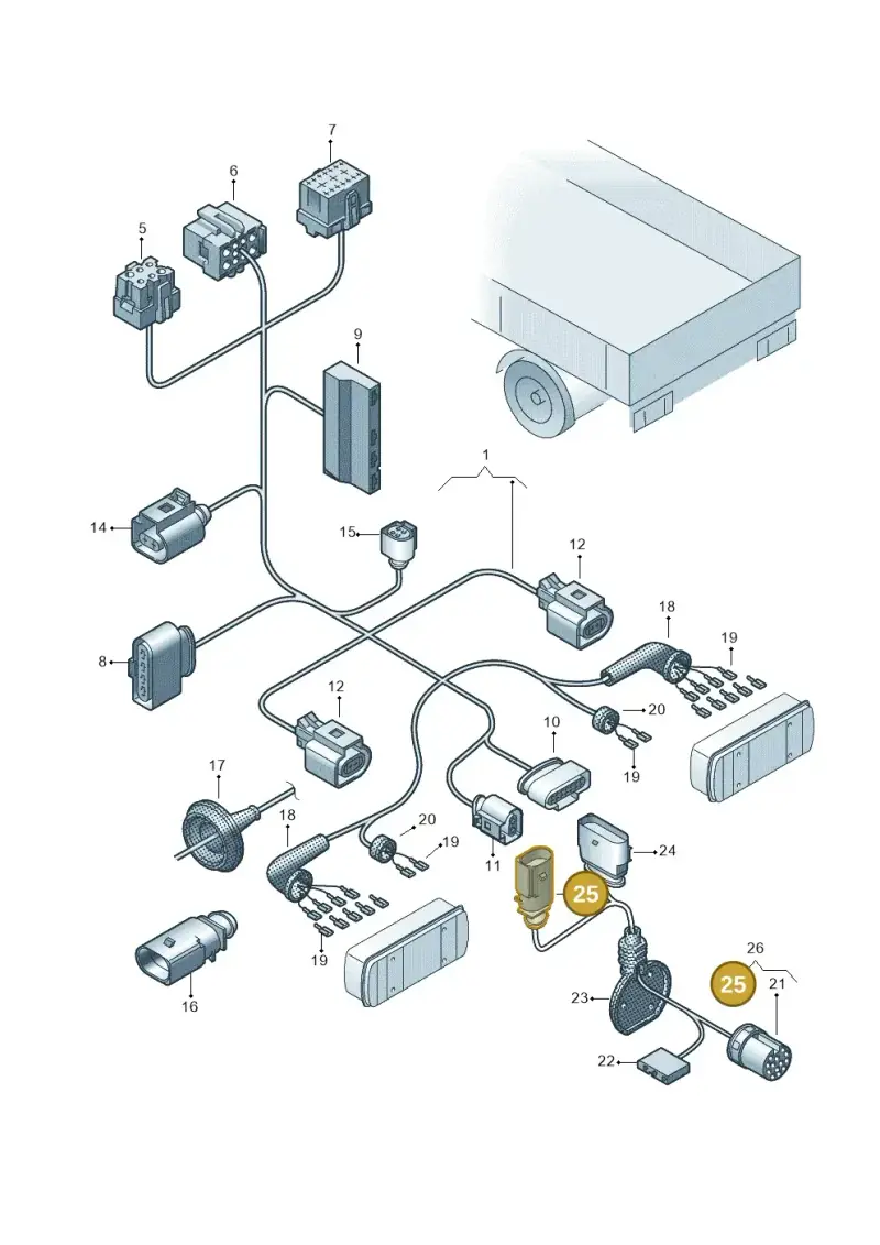 1K0973722 — Volkswagen Transporter Single Cab (2019-2024) diagram 862972810, position 25