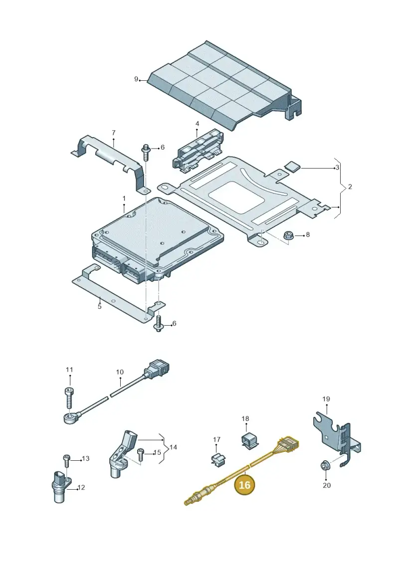 1K0998262T — Audi Q3 1.4 (2012-2016) diagram 728906000, position 16