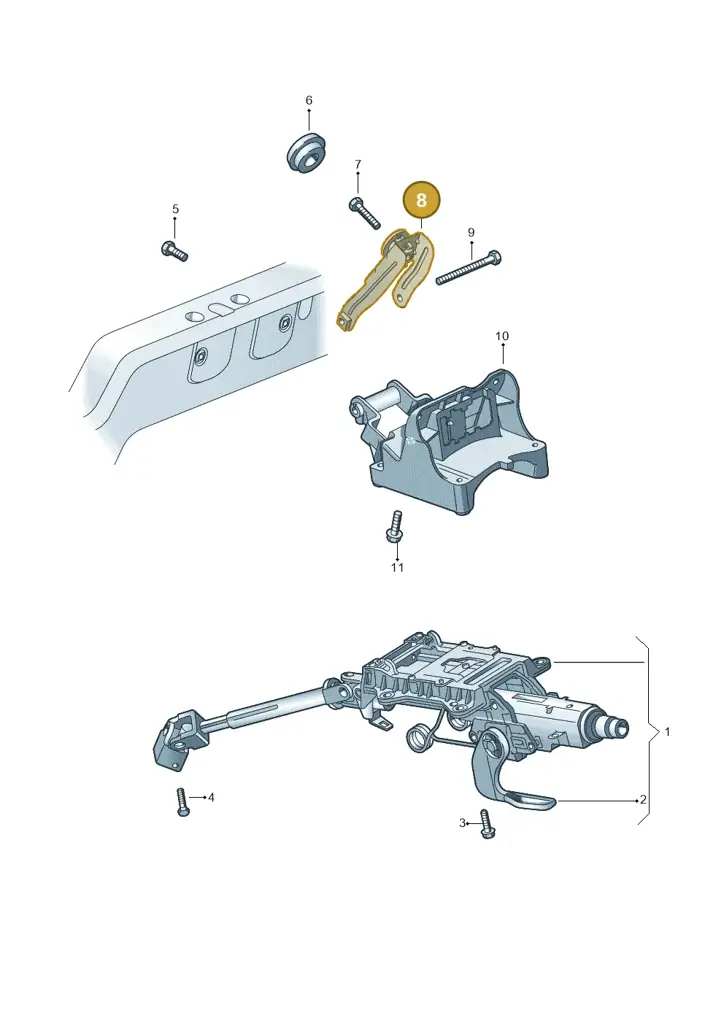 1K1419293G — Volkswagen Golf (2011-2013) diagram 866419300, position 8