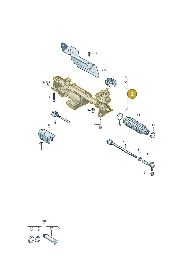1K1423055M — Volkswagen Beetle (2016-2019) diagram 626423500, position 1