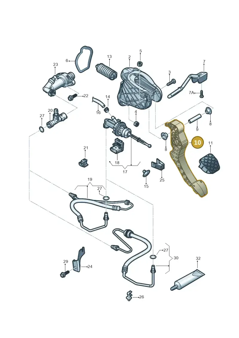 1K1721321E — Volkswagen Jetta 1.6 (2014-2018) diagram 854721025, position 10