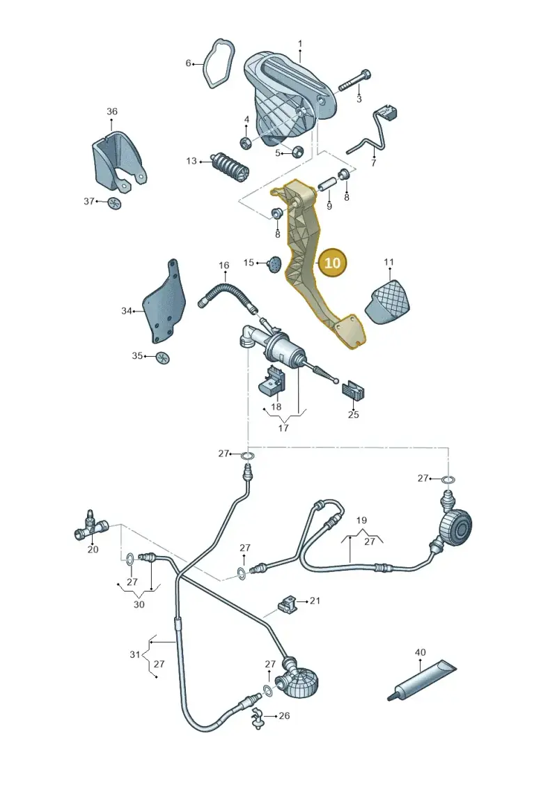 1K1721321E — Volkswagen Sharan BlueMotion (2015-2022) diagram 863721250, position 10