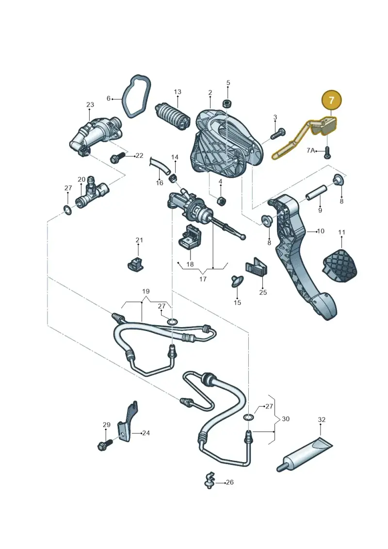 1K1721913L — Volkswagen Jetta 1.6 (2014-2018) diagram 854721025, position 7