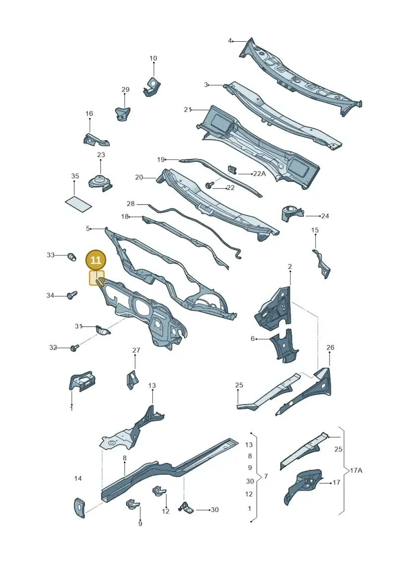 1K1804011M — Volkswagen Golf estate (2009-2013) diagram 684803000, position 11