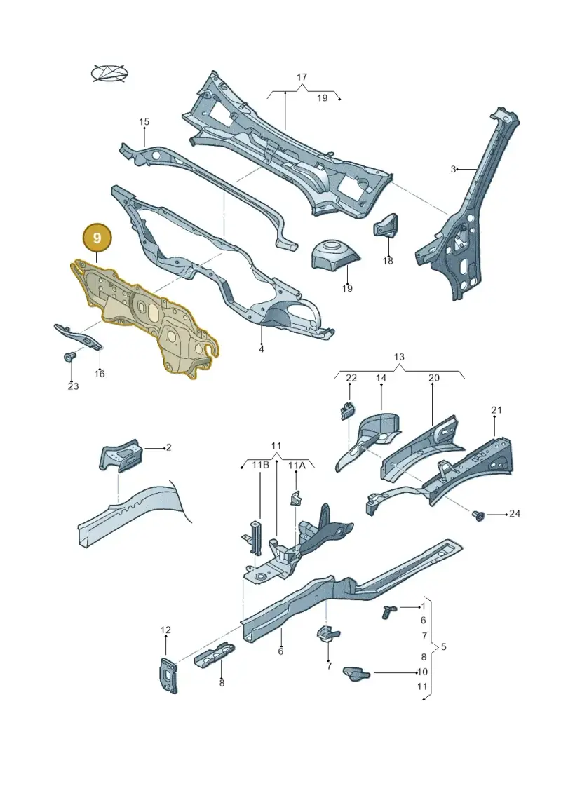 1K1804011M — Volkswagen New beetle cabriolet (2016-2019) diagram 716803000, position 9
