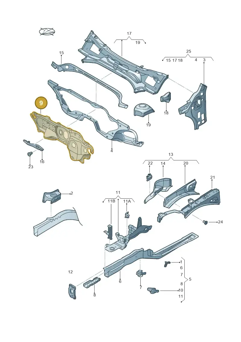 1K1804011M — Volkswagen Beetle (2016-2019) diagram 715803000, position 9