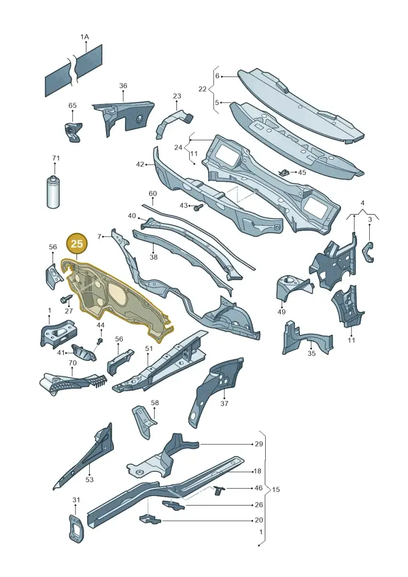 1K1804011N — Volkswagen Golf Plus (2011-2014) diagram 459803000, position 25