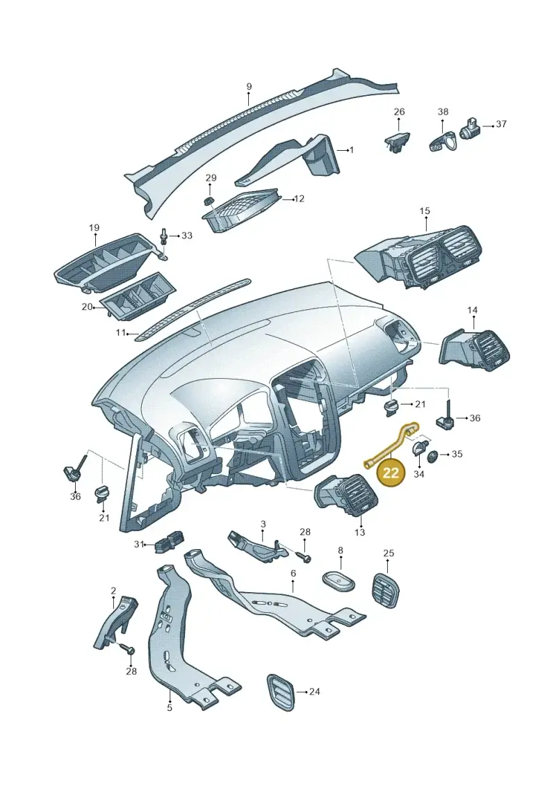 1K1816311 — Volkswagen Eos BlueMotion (2010-2015) diagram 482819300, position 22