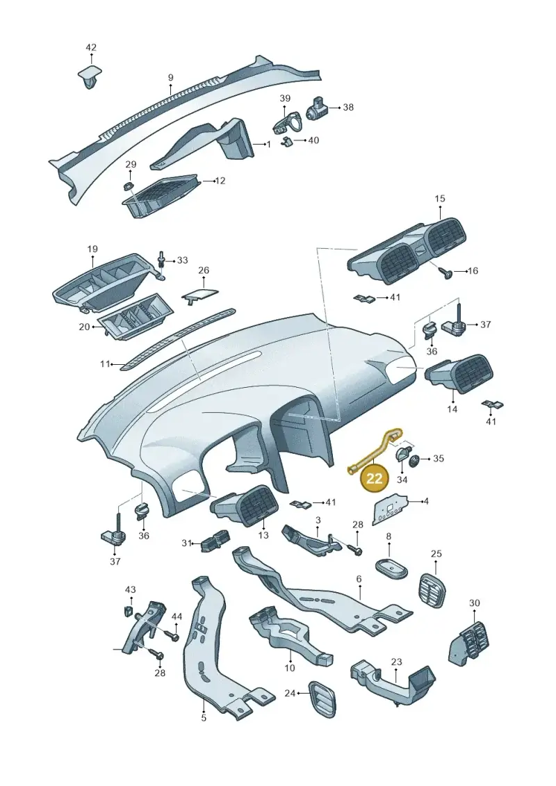 1K1816311 — Volkswagen Golf Cabriolet (2011-2016) diagram 649819300, position 22