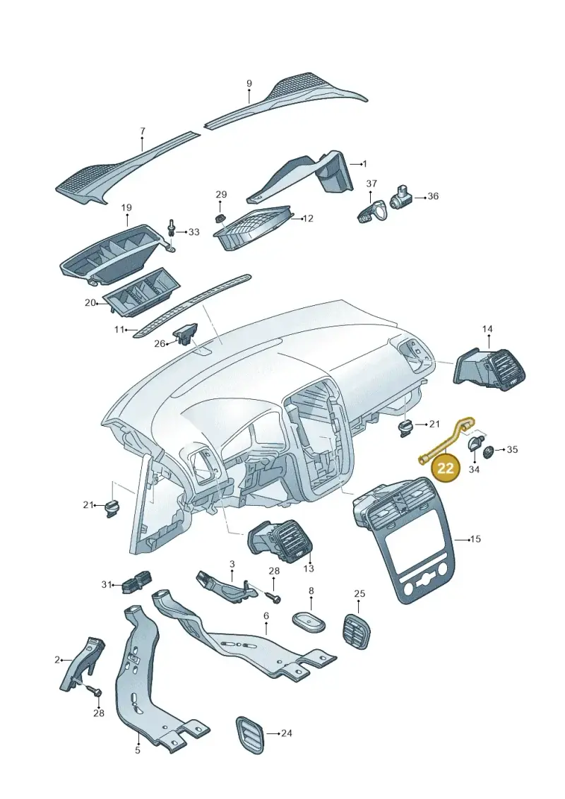 1K1816311 — Volkswagen Scirocco 2.0 (2014-2017) diagram 786819300, position 22
