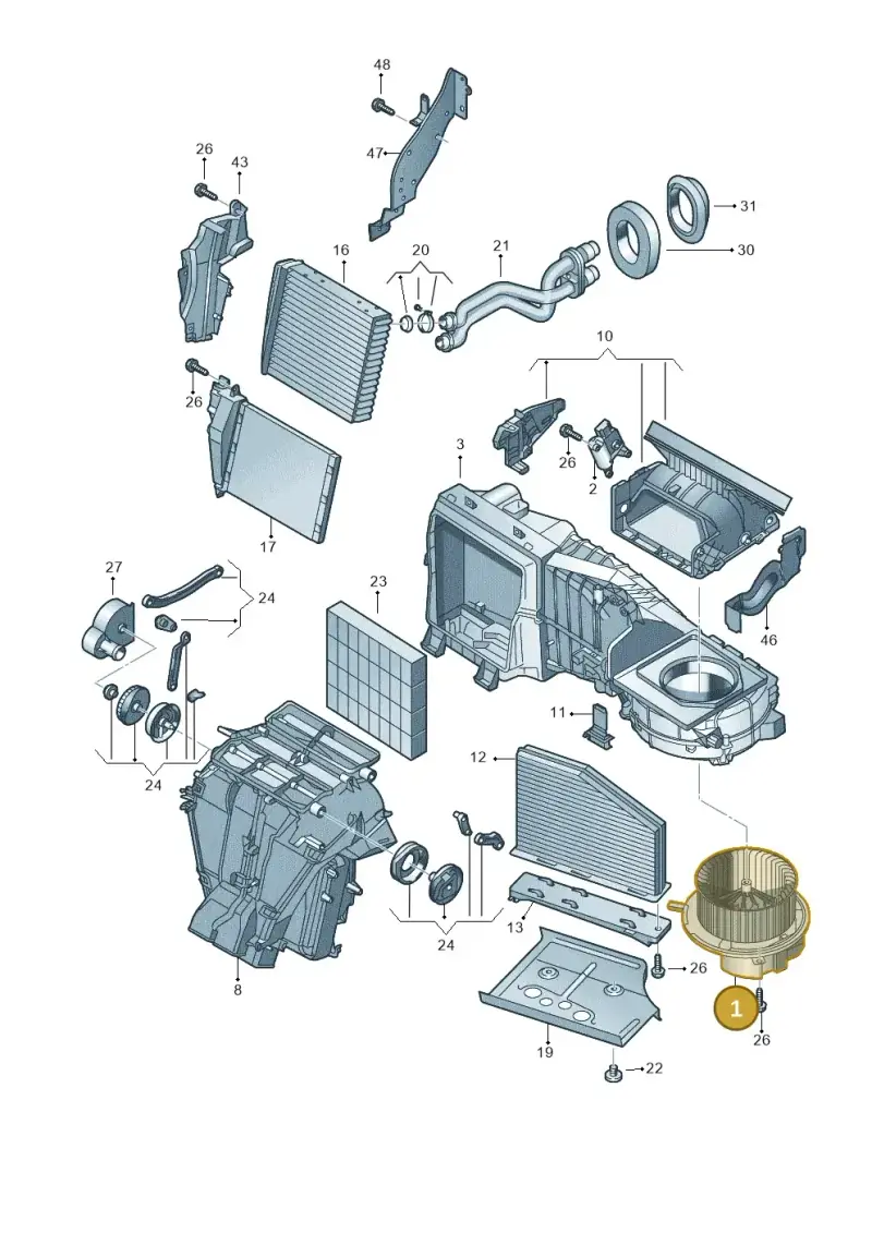 1K1819015C — Audi A3 Sportback (2008-2013) diagram 409819200, position 1