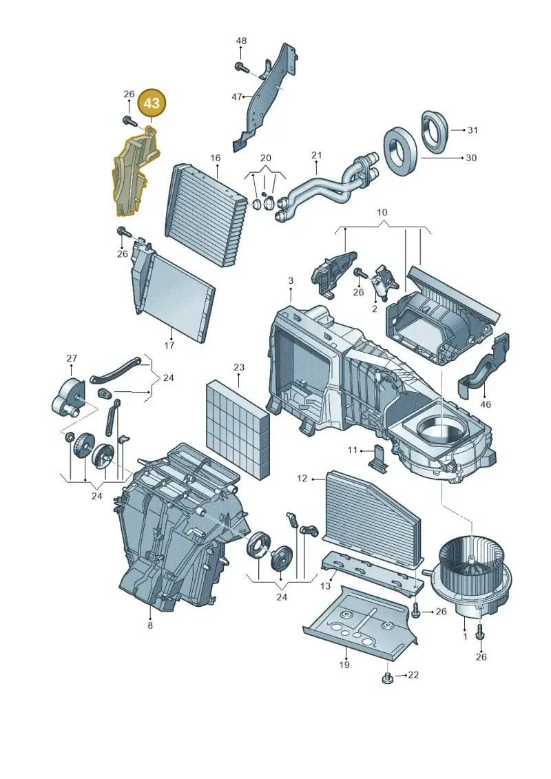 1K1819349F — Volkswagen Caddy kombi (2015-2020) diagram 409819200, position 43