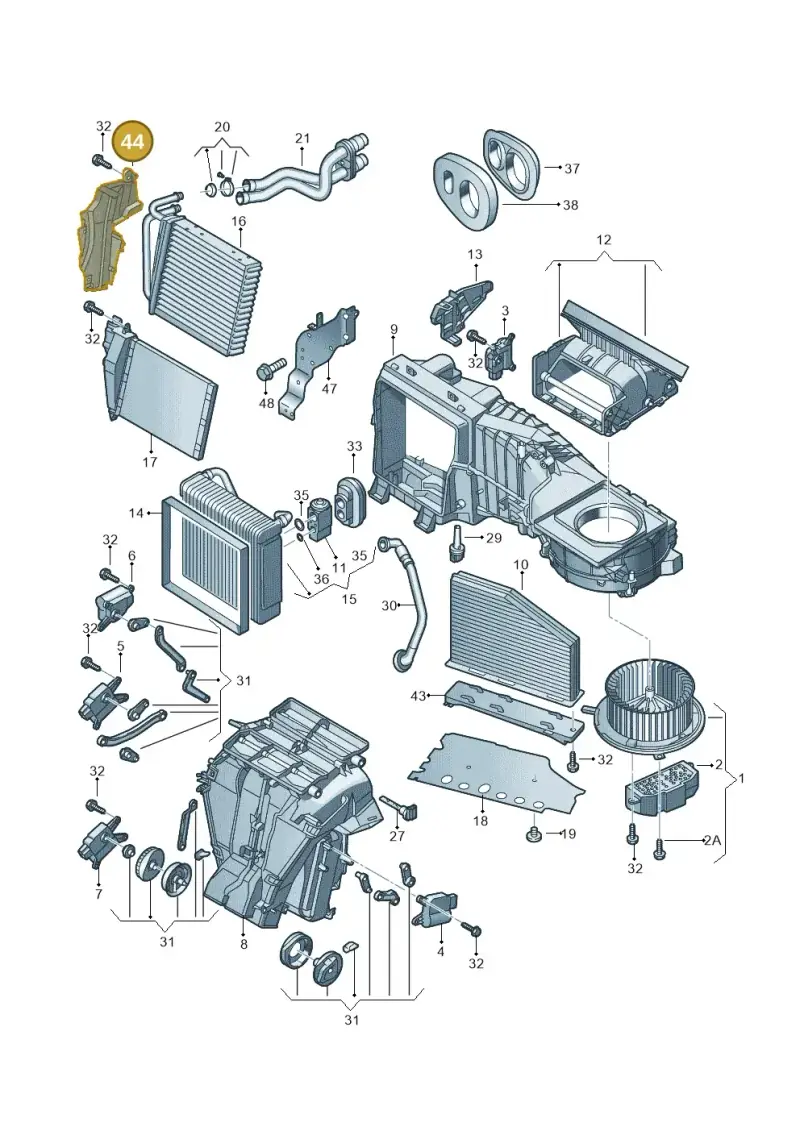 1K1819349F — Volkswagen Jetta 1.6 (2014-2018) diagram 691820200, position 44
