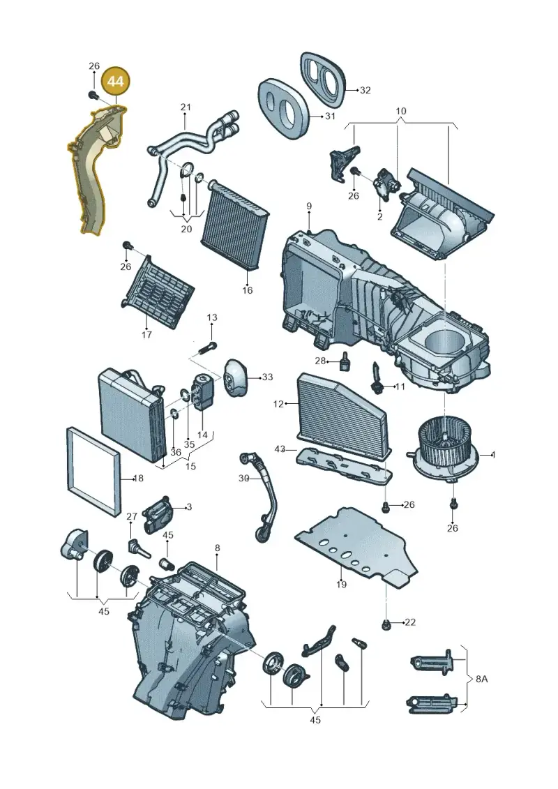 1K1819349F — Volkswagen Jetta 1.6 (2014-2018) diagram 789820010, position 44