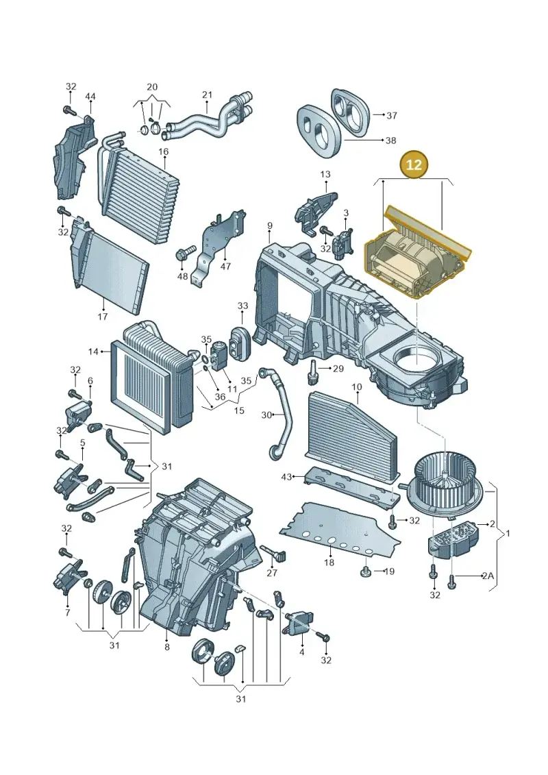 1K1820304B — Volkswagen Jetta 2.0 (2015-2015) diagram 691820200, position 12