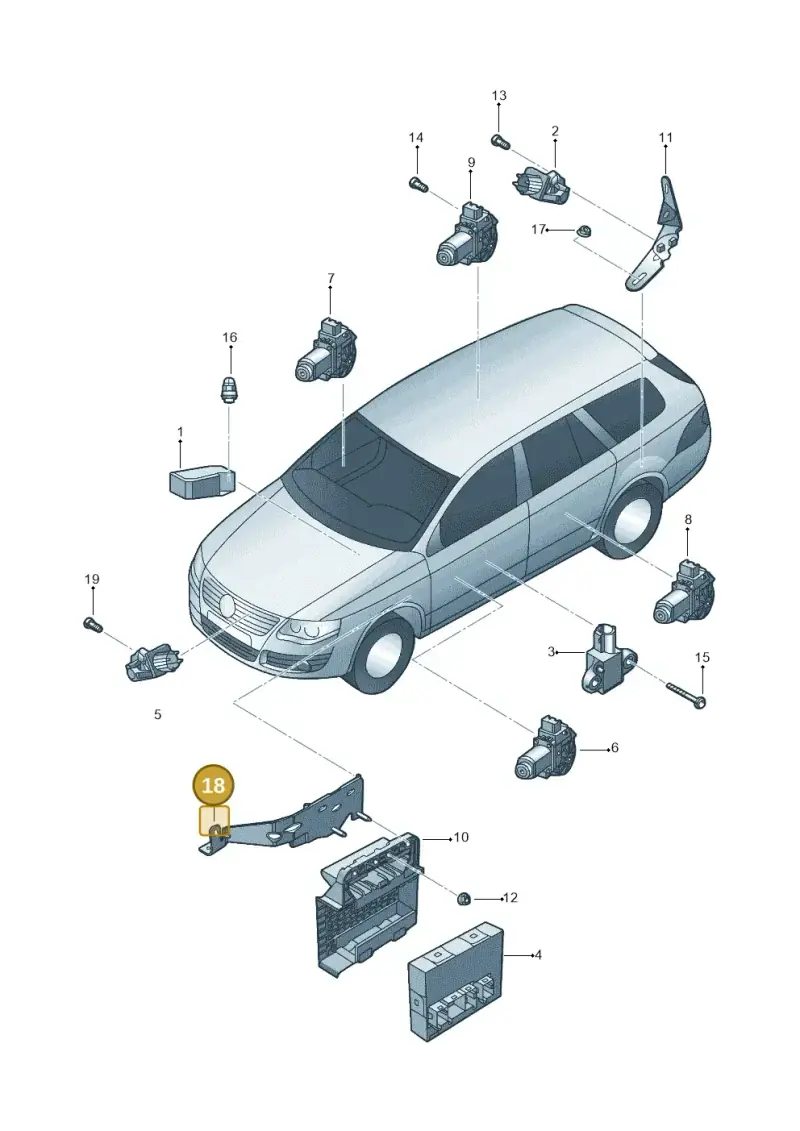 1K1971262K — Volkswagen Jetta Vagon            08> (2008-) diagram 614959100, position 18
