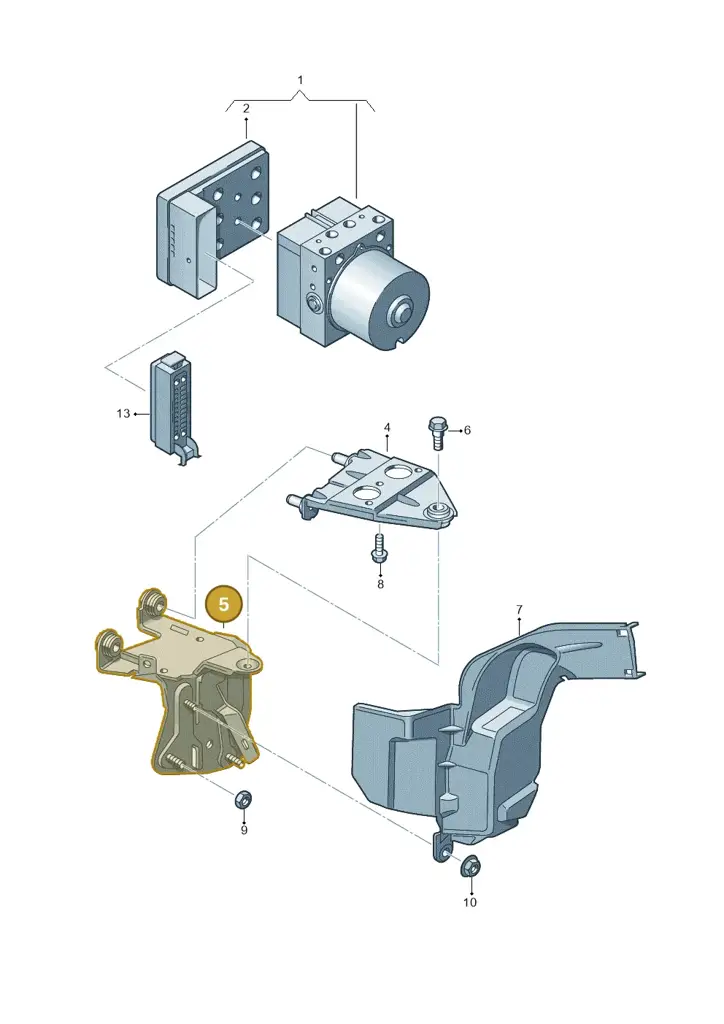 1K2614235C — Volkswagen Beetle (2016-2019) diagram 651614100, position 5