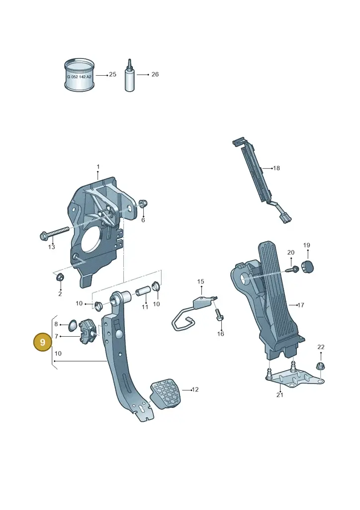 1K2721142M — Volkswagen Beetle (2016-2019) diagram 615721700, position 9