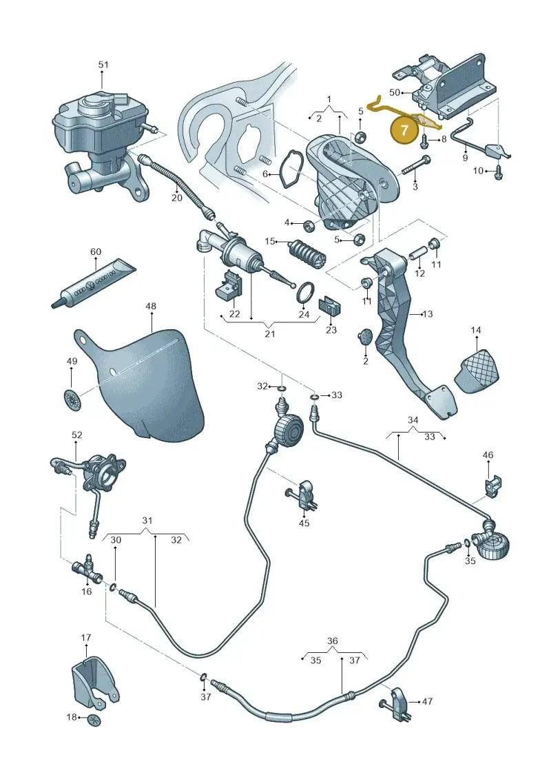 1K2721913J — Audi Q3 quattro (2011-2015) diagram 728721250, position 7
