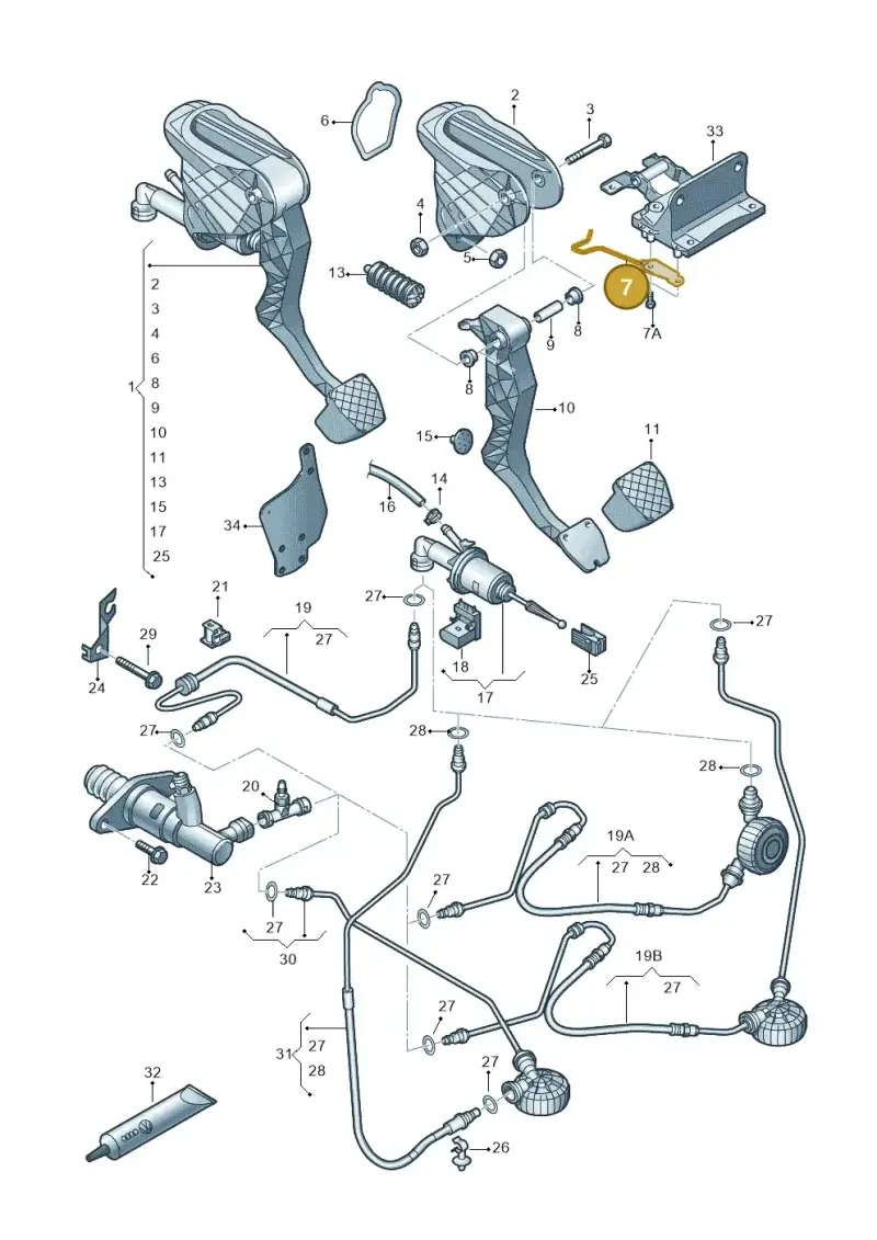 1K2721913T — Volkswagen Golf Plus 1.6 (2009-2011) diagram 409721250, position 7
