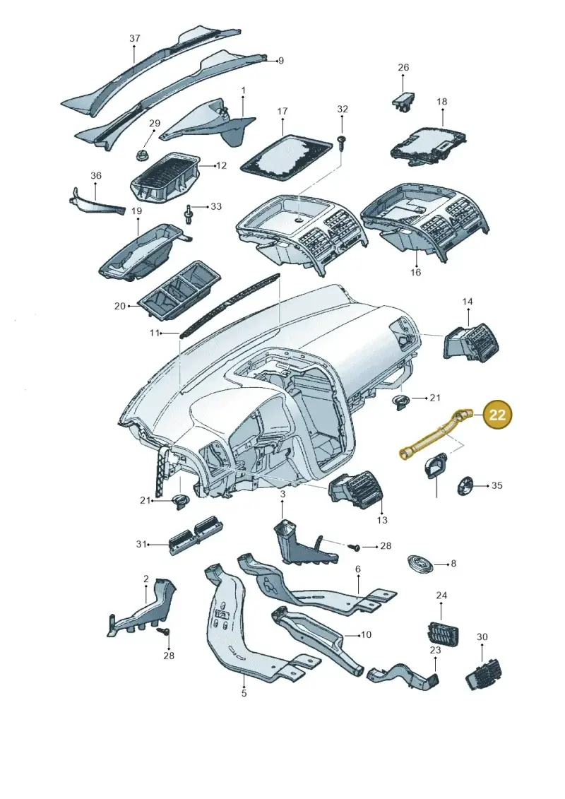 1K2816311 — Volkswagen Jetta (2008-2011) diagram 449819300, position 22