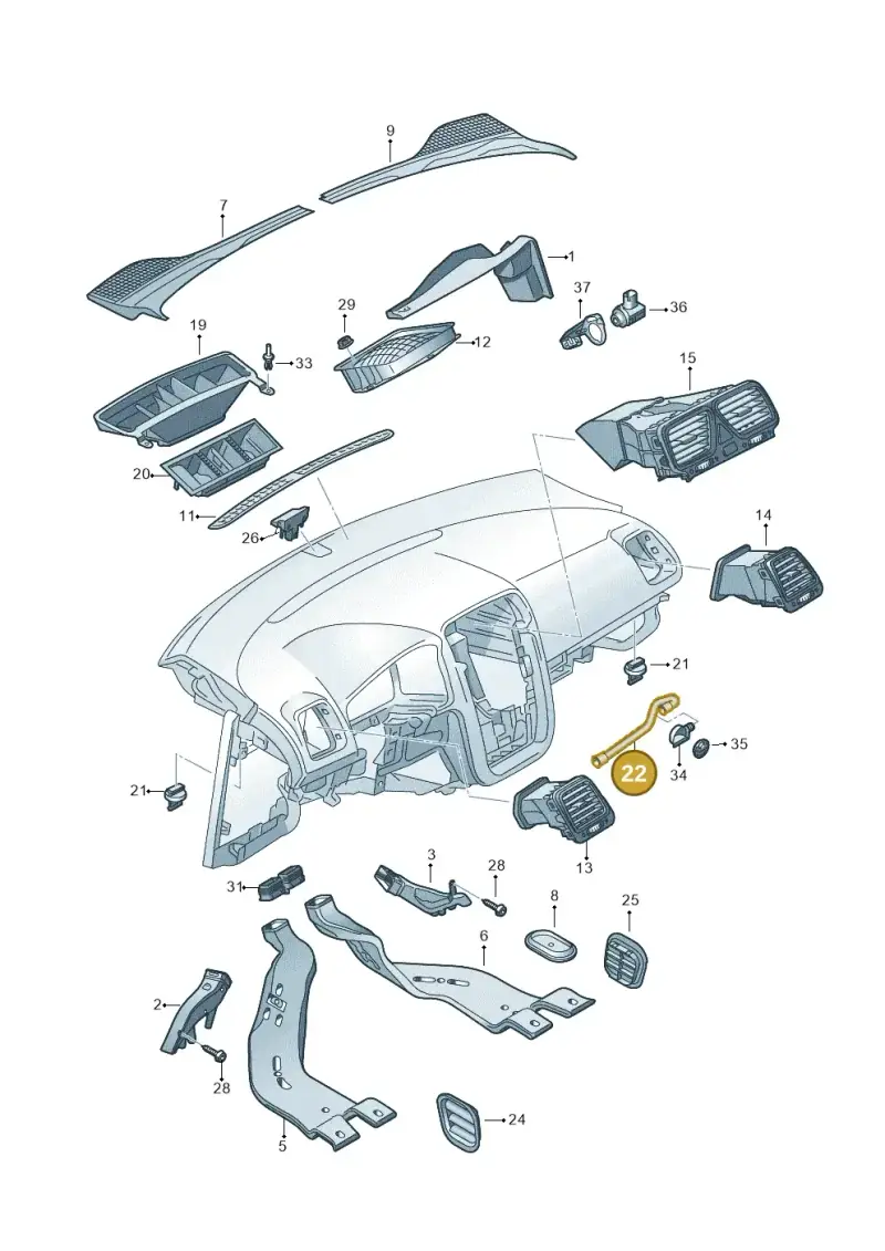 1K2816311 — Volkswagen Scirocco 2.0 (2008-2014) diagram 651819300, position 22