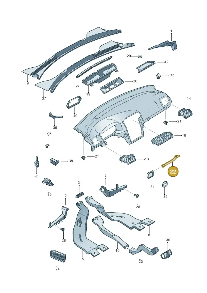 1K2816311 — Volkswagen Golf estate (2009-2013) diagram 684819300, position 22