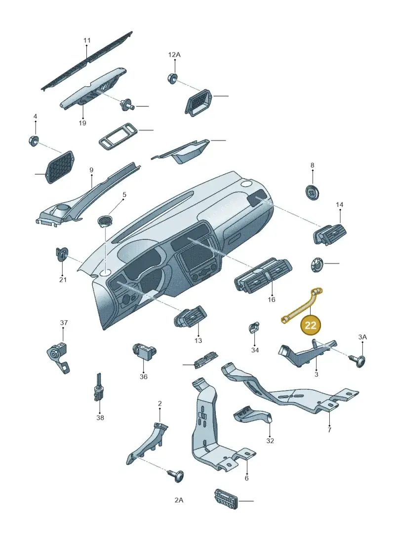 1K2816311 — Volkswagen Jetta (2014-2017) diagram 692819300, position 22