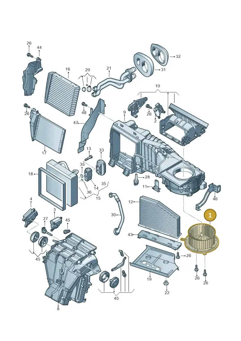 1K2819015C — Volkswagen Sharan BlueMotion (2015-2022) diagram 649820100, position 1